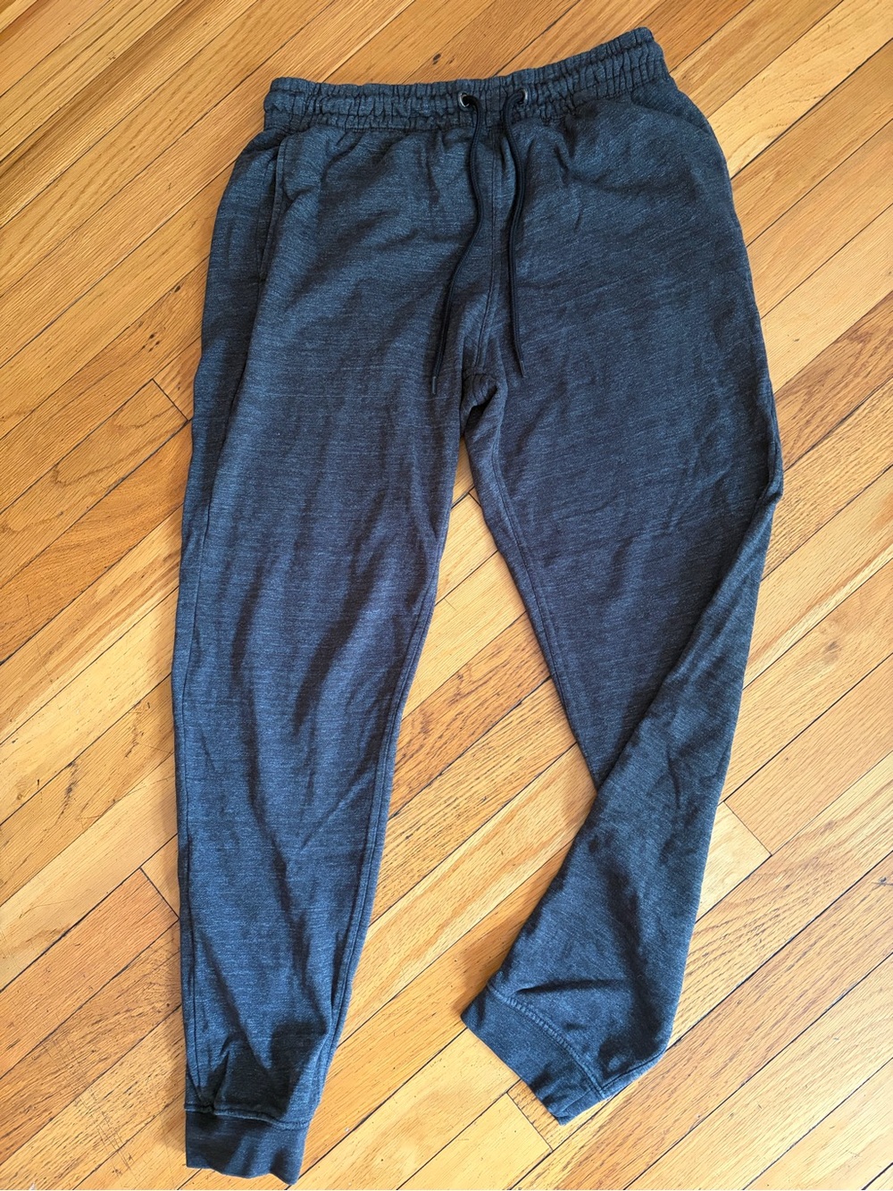 H&M Men's Med. Charcoal Gray Jogger Sweatpants Reg Fit Pockets Drawstring Waist